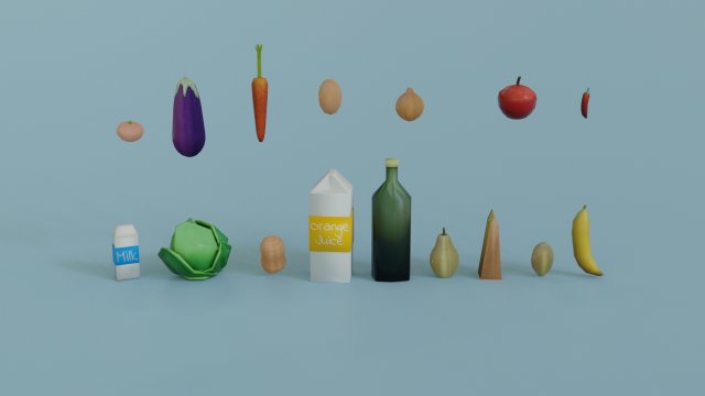 Food low-poly 3D Модель .c4d .max .obj .3ds .fbx .stl .blend 