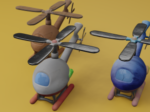 Helicopter cartoon Modelo 3D