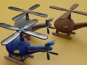 Helicopter cartoon Modelo 3D