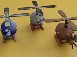 Helicopter cartoon Modelo 3D