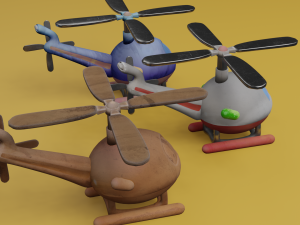 Helicopter cartoon Modelo 3D