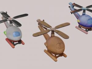 Helicopter cartoon Modelo 3D