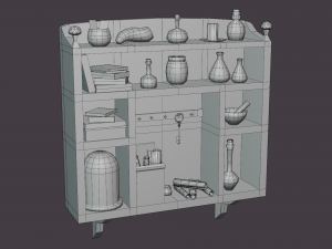 Low-poly shelf 3D Model