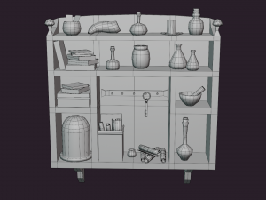 Low-poly shelf 3D Model