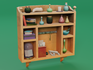 Low-poly shelf 3D Model