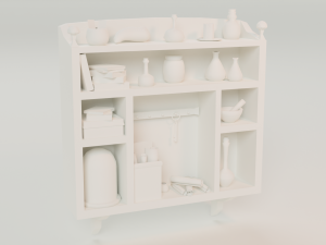 Low-poly shelf 3D Model
