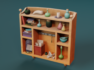 Low-poly shelf 3D Model