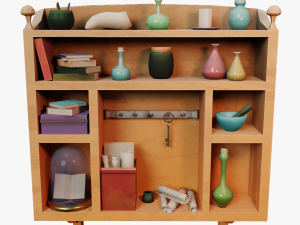 Low-poly shelf 3D Model