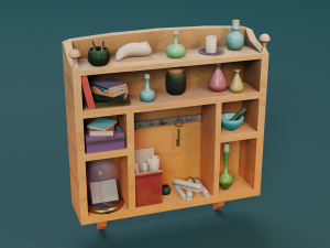 Low-poly shelf 3D Model