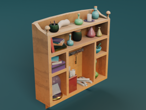 Low-poly shelf 3D Model