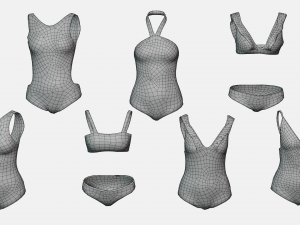 Swimwear costumes Pack 3D Model