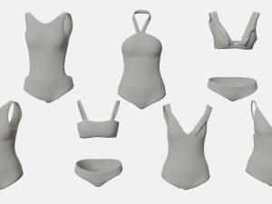 Swimwear costumes Pack 3D Model