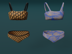 Swimwear costumes Pack 3D Model
