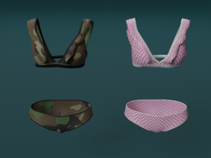 Swimwear costumes Pack 3D Model