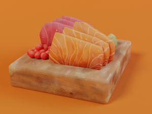 Hand-painted sashimi 3D Model