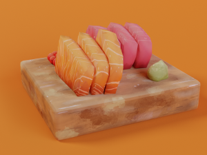 Hand-painted sashimi 3D 모델
