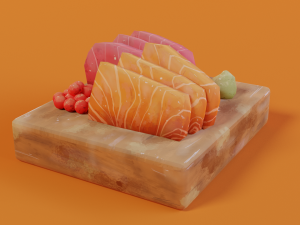 Hand-painted sashimi 3D 모델