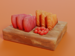 Hand-painted sashimi 3D 모델