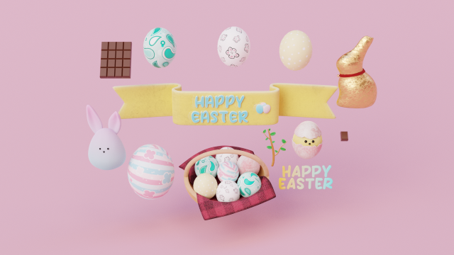 Easter Icons 3D मॉडल .c4d .max .obj .3ds .fbx .stl .blend 