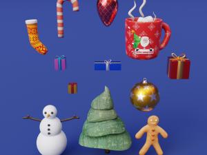 Christmas Icons 3D Модель