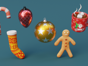 Christmas Icons Modello 3D