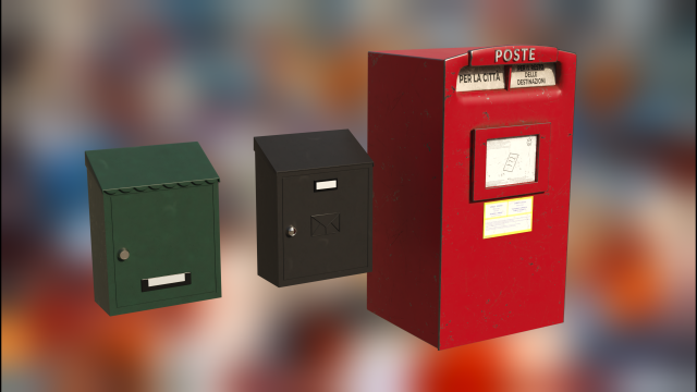 Postbox 3D Model .c4d .max .obj .3ds .fbx .stl .blend 