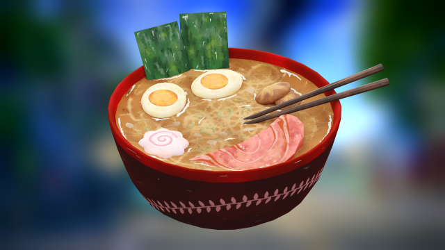 Ramen hand-painted 3D Модель .c4d .max .obj .3ds .fbx .stl .blend 