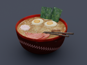 Ramen hand-painted 3D Модель
