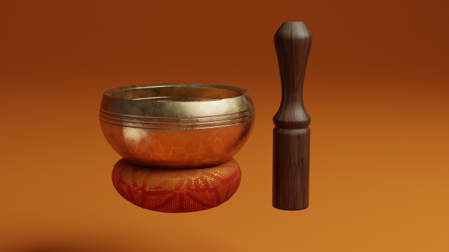 Singing Bowl 3D Model .c4d .max .obj .3ds .fbx .stl .blend 