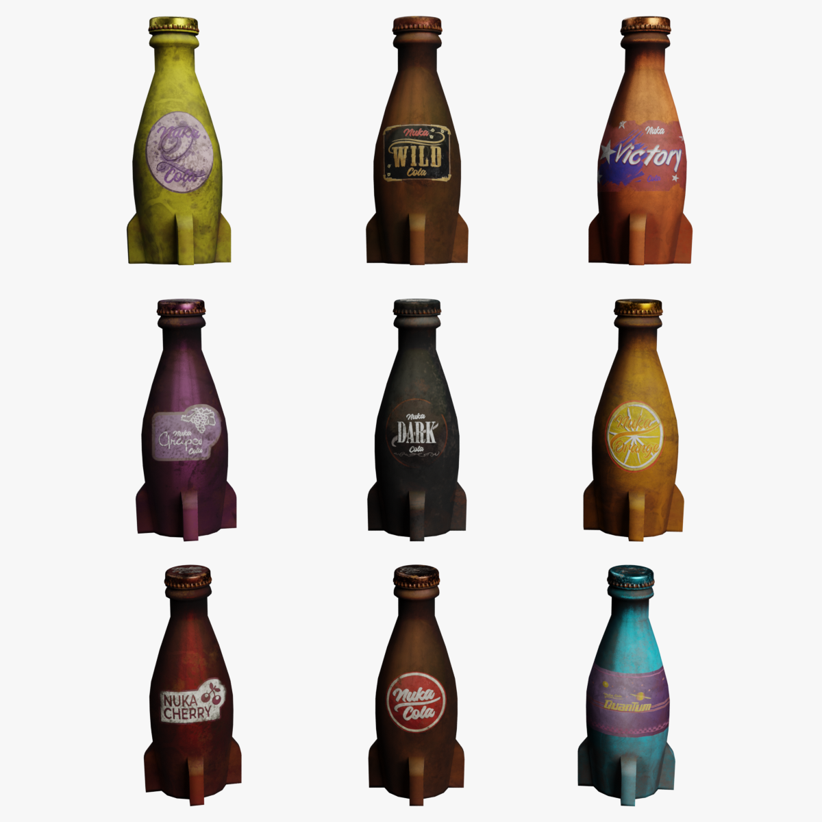 Nuka cola set 3D Model in Beverage 3DExport