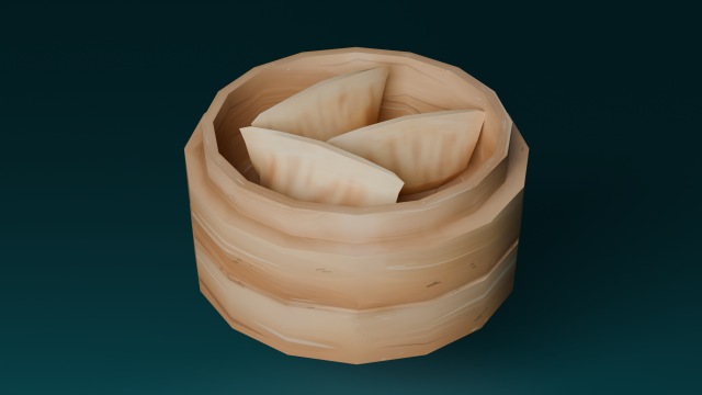 Hand-painted dumplings Model 3D .c4d .max .obj .3ds .fbx .stl .blend 