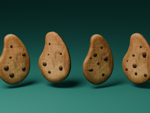 Chocolate chip biscuit 3D Model