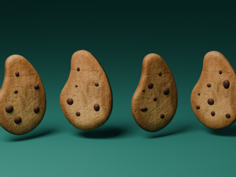 Chocolate chip biscuit Modelo 3D