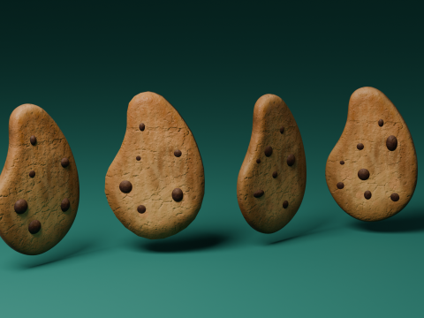 Chocolate chip biscuit Modelo 3D