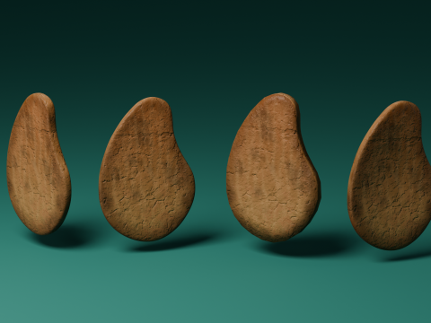Chocolate chip biscuit Modelo 3D