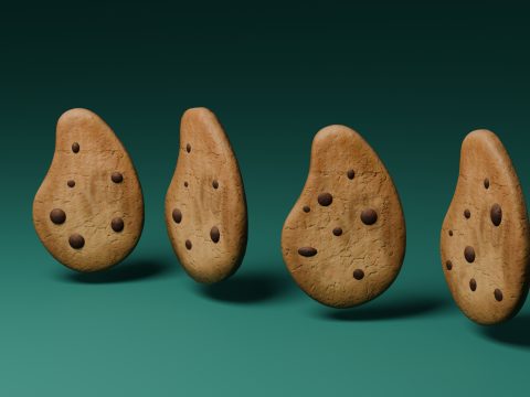 Chocolate chip biscuit Modelo 3D