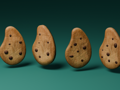 Chocolate chip biscuit Modelo 3D