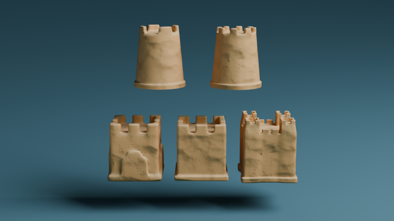 Sand castles 3D 模型 .c4d .max .obj .3ds .fbx .stl .blend 