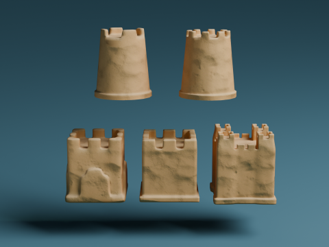 Sand castles Model 3D