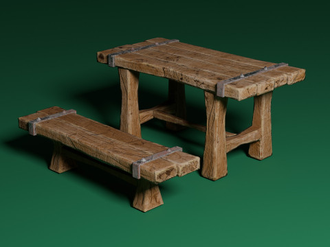 Medieval Table 1 3D Model