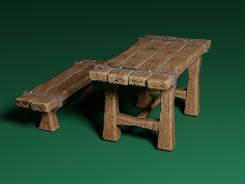Medieval Table 1 Modèle 3D