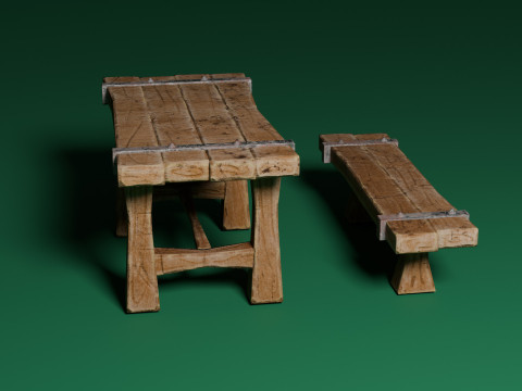 Medieval Table 1 Modèle 3D