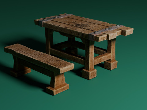 Medieval table 2 3D मॉडल