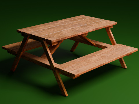 Picnic table 3D मॉडल