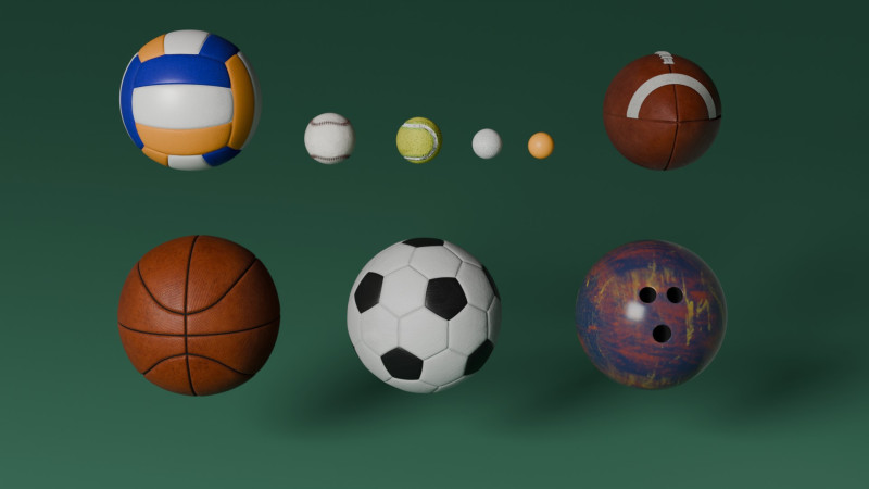 SportsBalls 3D Model .c4d .max .obj .3ds .fbx .stl .blend