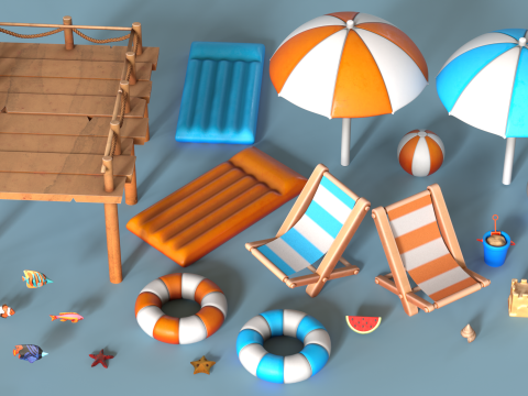 BeachSet Modèle 3D
