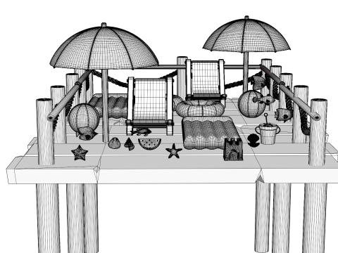 BeachSet Modelo 3D