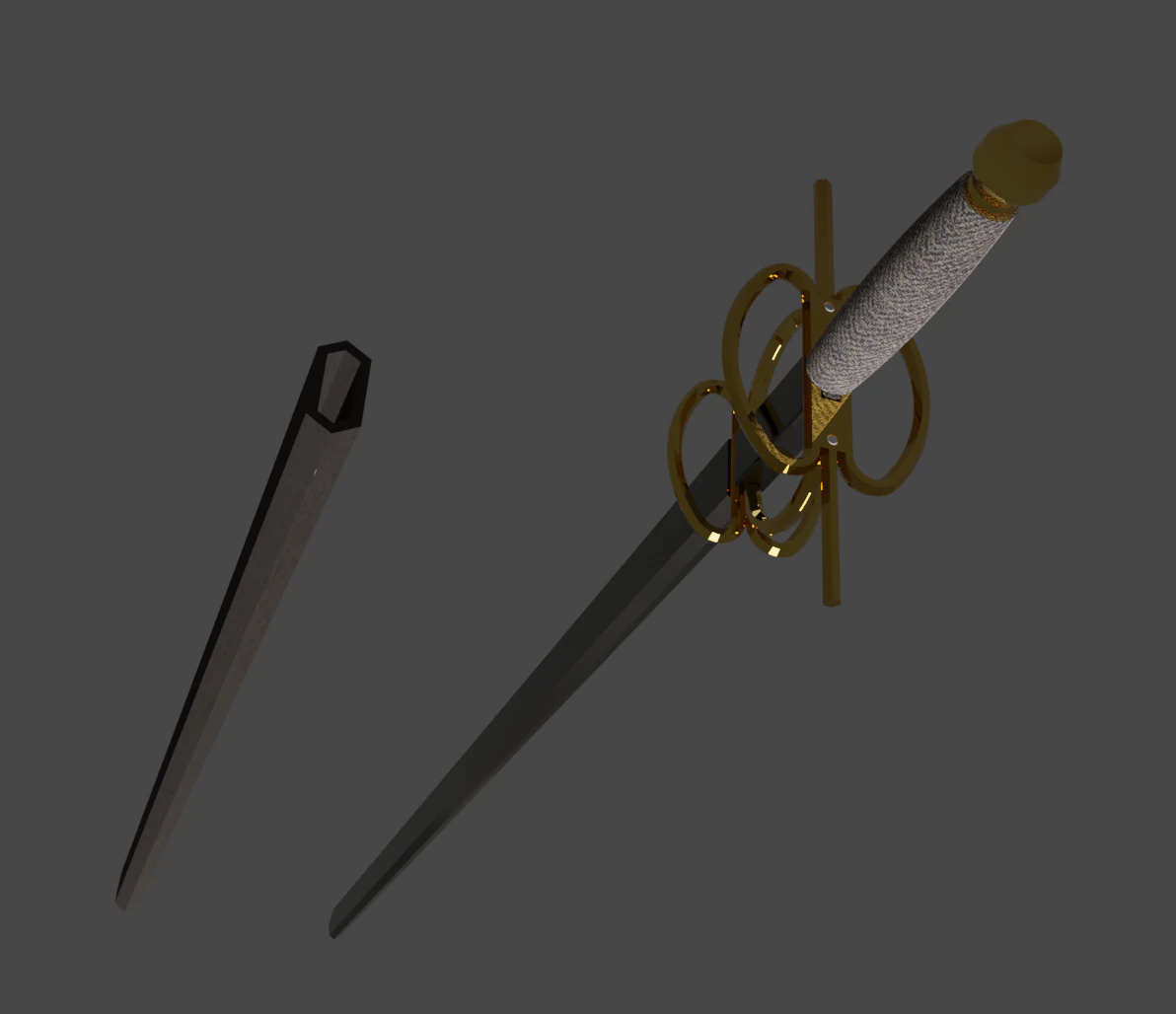 the sword with a complex guard 3d print model 3D Print Model .c4d .max .obj .3ds .fbx .stl .blend