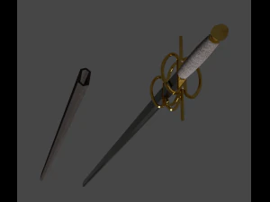 복잡한 가드를 갖춘 검 3D 프린트 모델 3D 프린트 모델