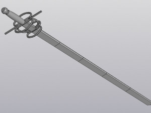 the sword with a complex guard 3d print model Modelo de Impressão 3D